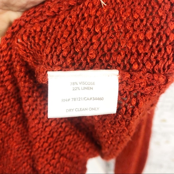 EILEEN FISHER Open Weave Rust Sweater Large - Picture 4 of 5